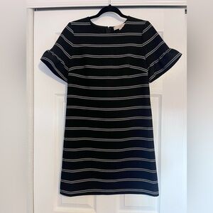 Ann Taylor Loft Black and White Striped Dress